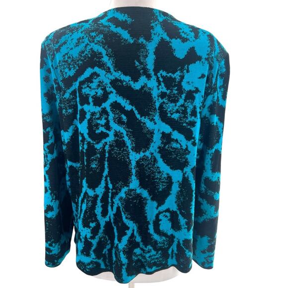 Ming Wang faux leather chain trim cardigan jacket sz XL - Picture 2 of 6